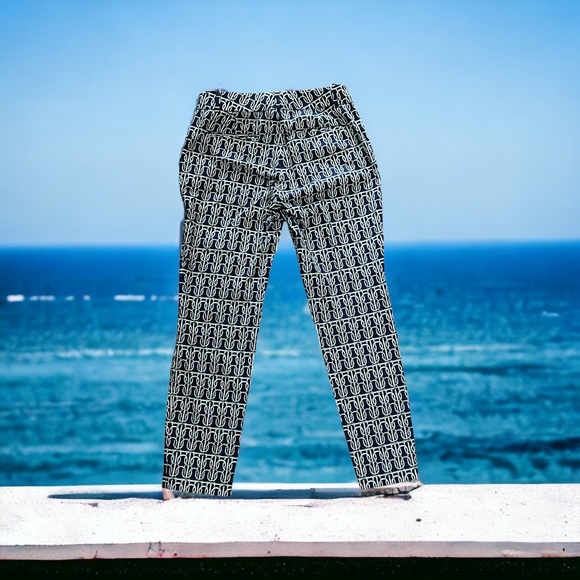 J CREW Womens Navy Rope Print Cotton Blend Flat Front Cafe Capri Pants. Size 00. - Picture 3 of 6